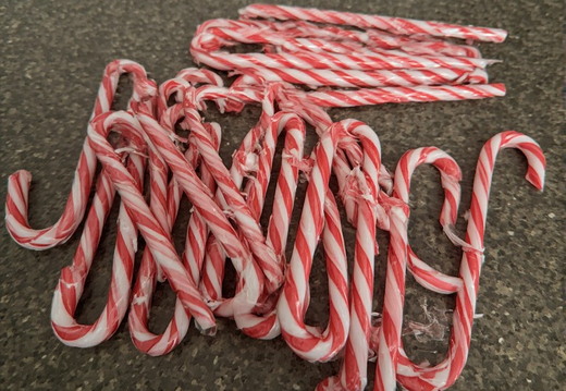 A pile of candy canes