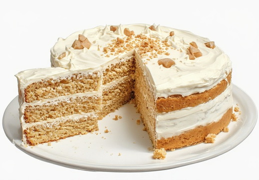 A delicious-looking cake with a slice removed
