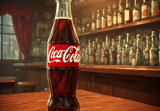 A classic glass bottle of Coca-Cola.
